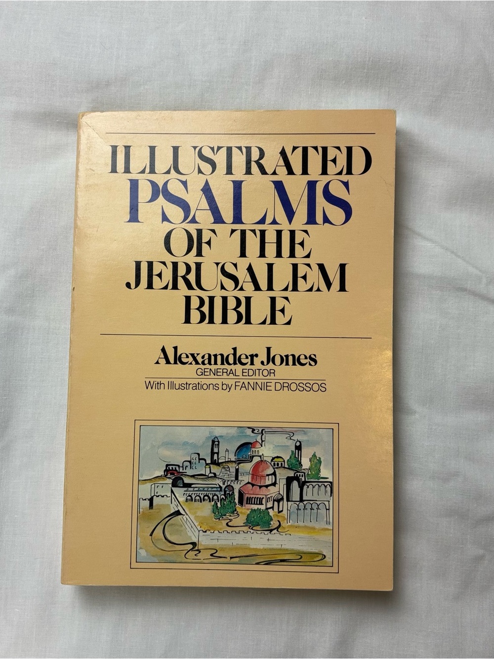 Illustrated Psalms of the Jerusalem Bible - Cream Cover with Blue Title